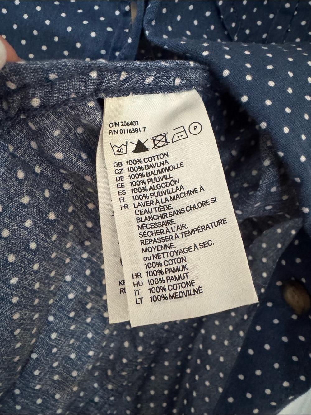 H&M Navy Blue Polka Dot Short-Sleeve Blouse - Picture 2 of 3